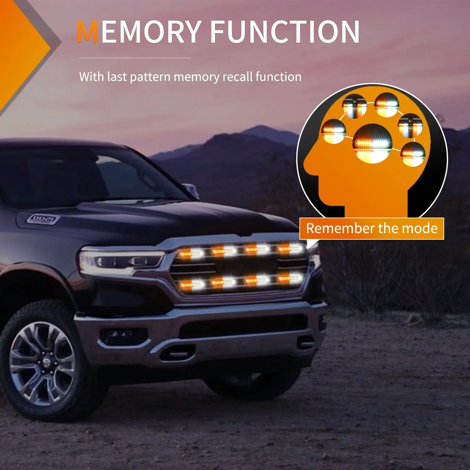8PCS 12LED Amber White Emergency Strobe Lights