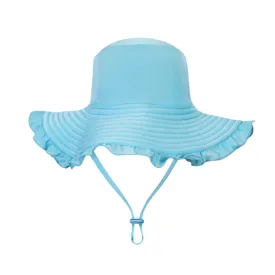 Aqua Blu Kids Sun Hat AG24023SS - Stepping Stones Blue