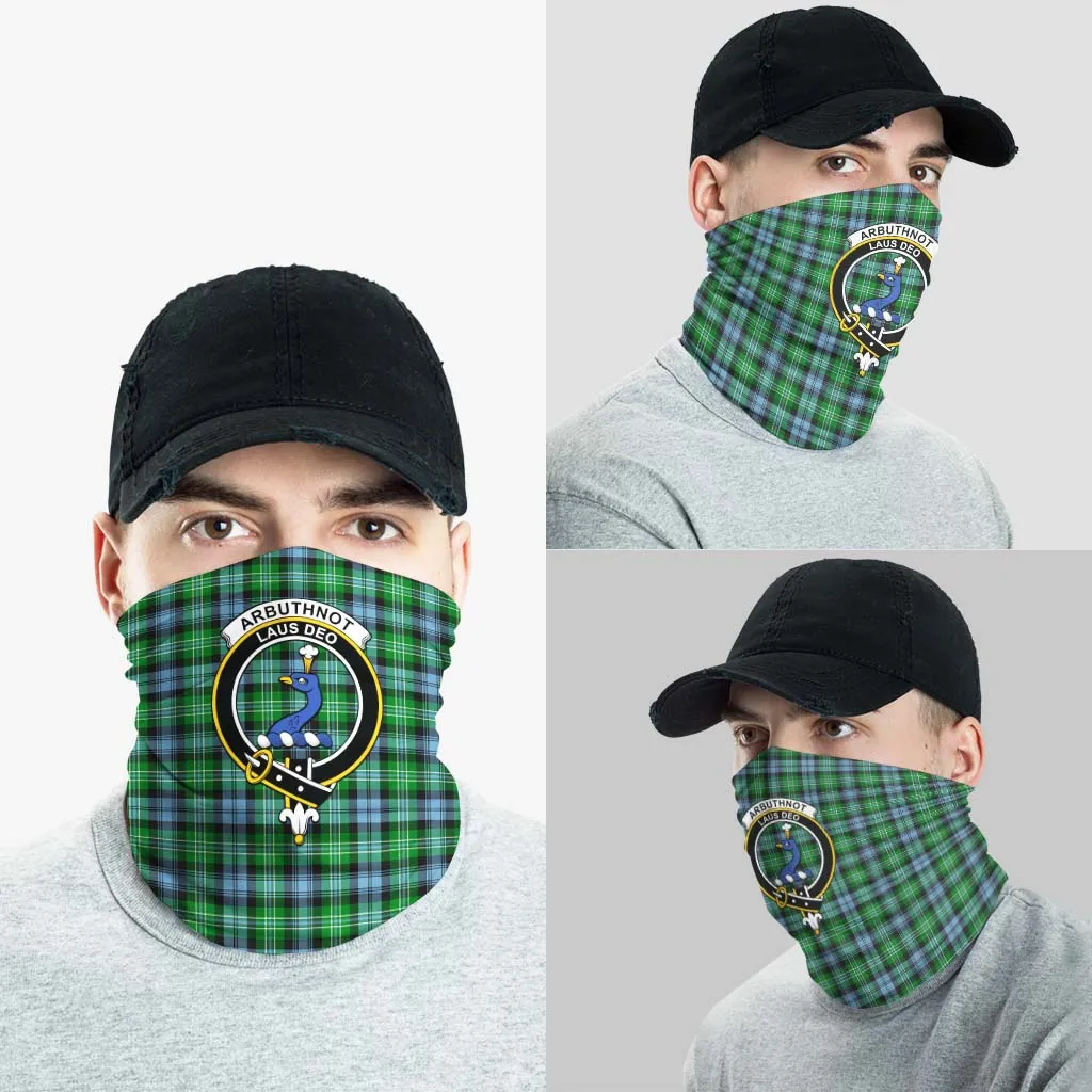 Arbuthnot Ancient Tartan Neck Gaiters, Tartan Bandanas, Tartan Head Band with Family Crest