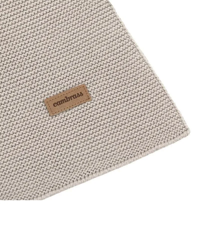 BABY COTTON BAMBOO KNITED BLANKET 80X100X1 CM PLAIN BEIGE