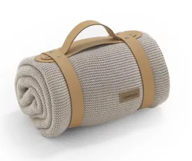 BABY COTTON BAMBOO KNITED BLANKET 80X100X1 CM PLAIN BEIGE
