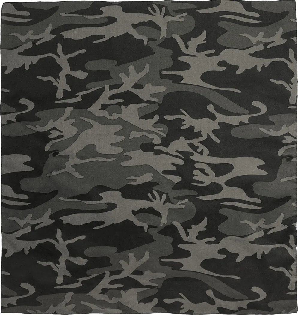 Black Camo Military Jumbo Bandana 27 in. x 27 in.