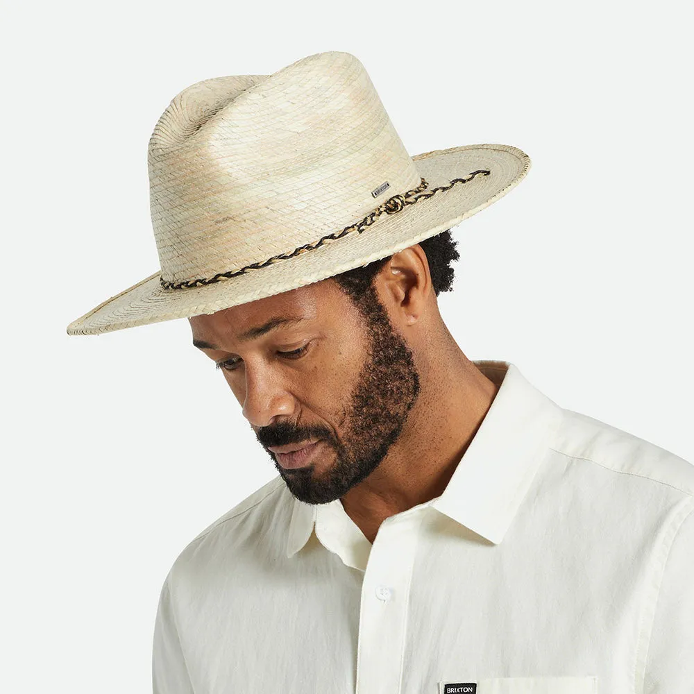 Brixton Hats Messer Western Straw Fedora Hat - Natural