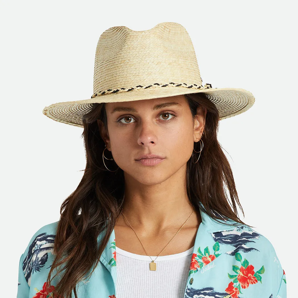 Brixton Hats Messer Western Straw Fedora Hat - Natural