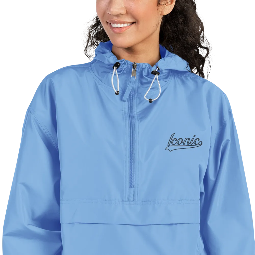 CHAMPION   ROYAL ICONIC. | Retro Embroidered Logo Unisex Hooded Packable Windbreaker Lite Coaches Jacket Blue Vintage Classic