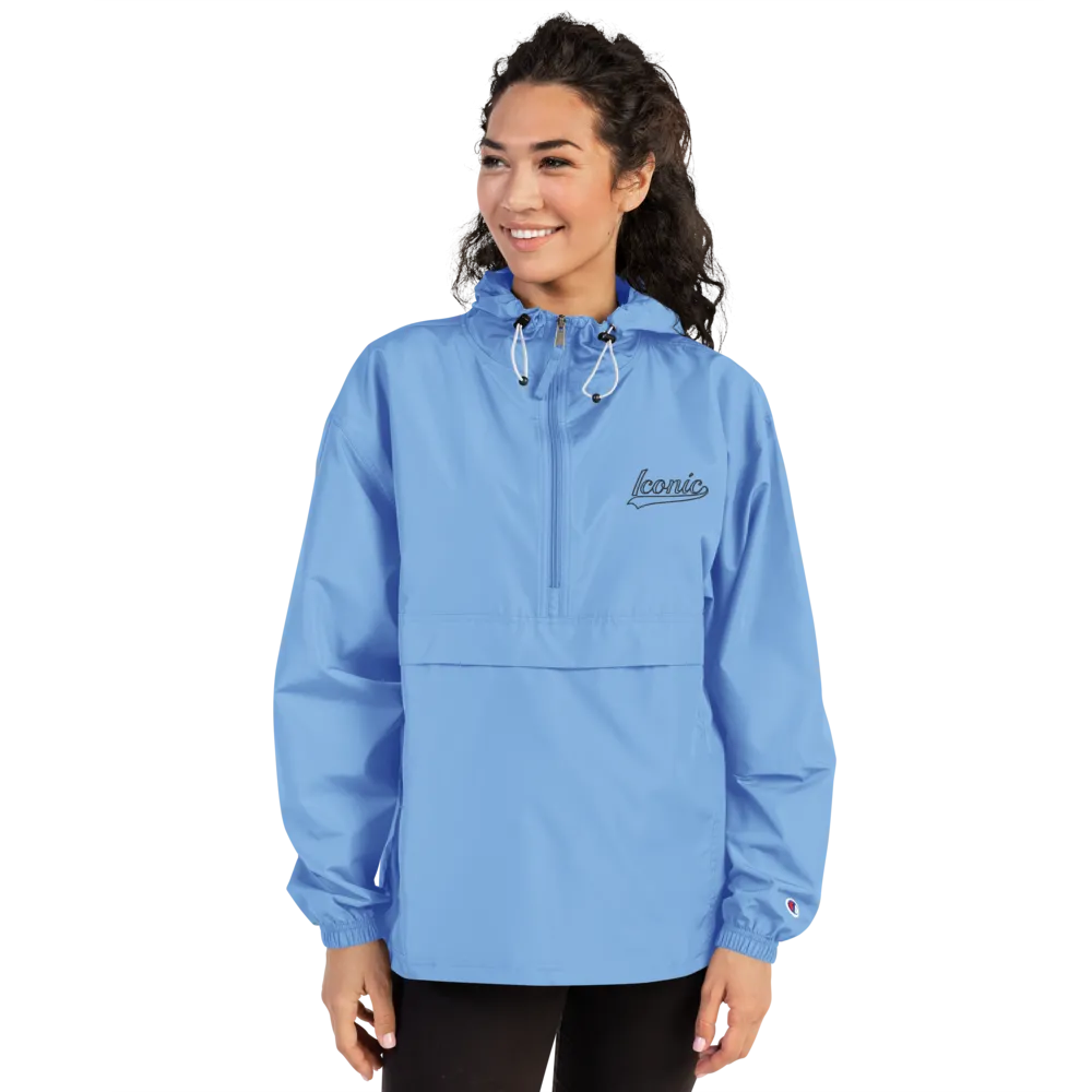 CHAMPION   ROYAL ICONIC. | Retro Embroidered Logo Unisex Hooded Packable Windbreaker Lite Coaches Jacket Blue Vintage Classic