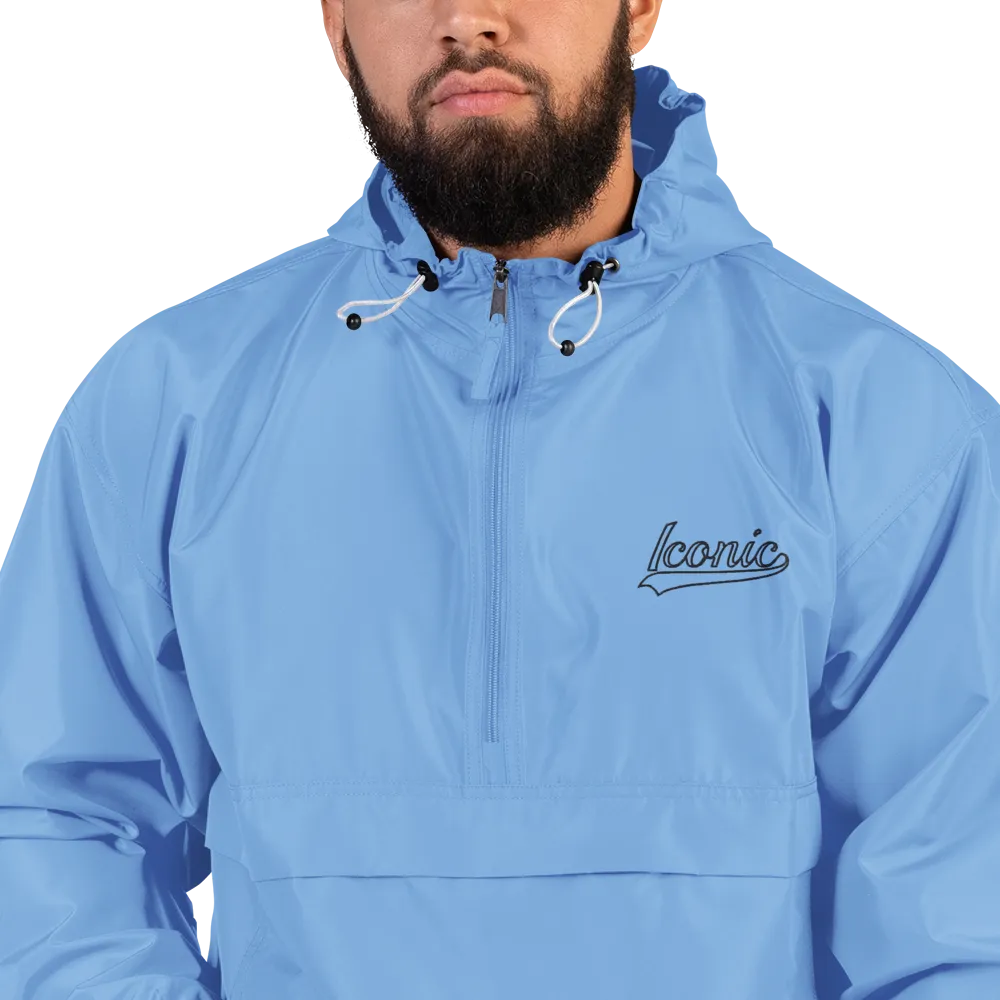 CHAMPION   ROYAL ICONIC. | Retro Embroidered Logo Unisex Hooded Packable Windbreaker Lite Coaches Jacket Blue Vintage Classic