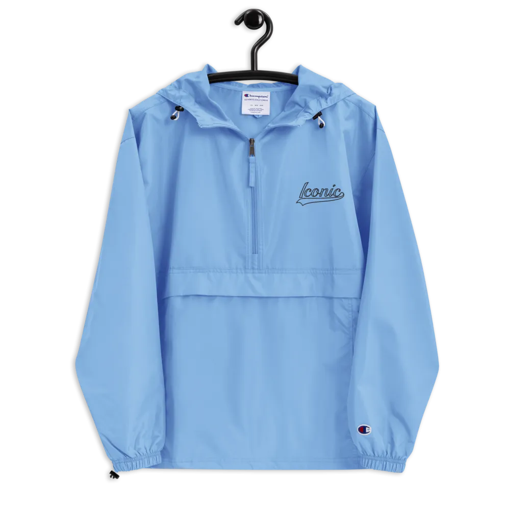 CHAMPION   ROYAL ICONIC. | Retro Embroidered Logo Unisex Hooded Packable Windbreaker Lite Coaches Jacket Blue Vintage Classic