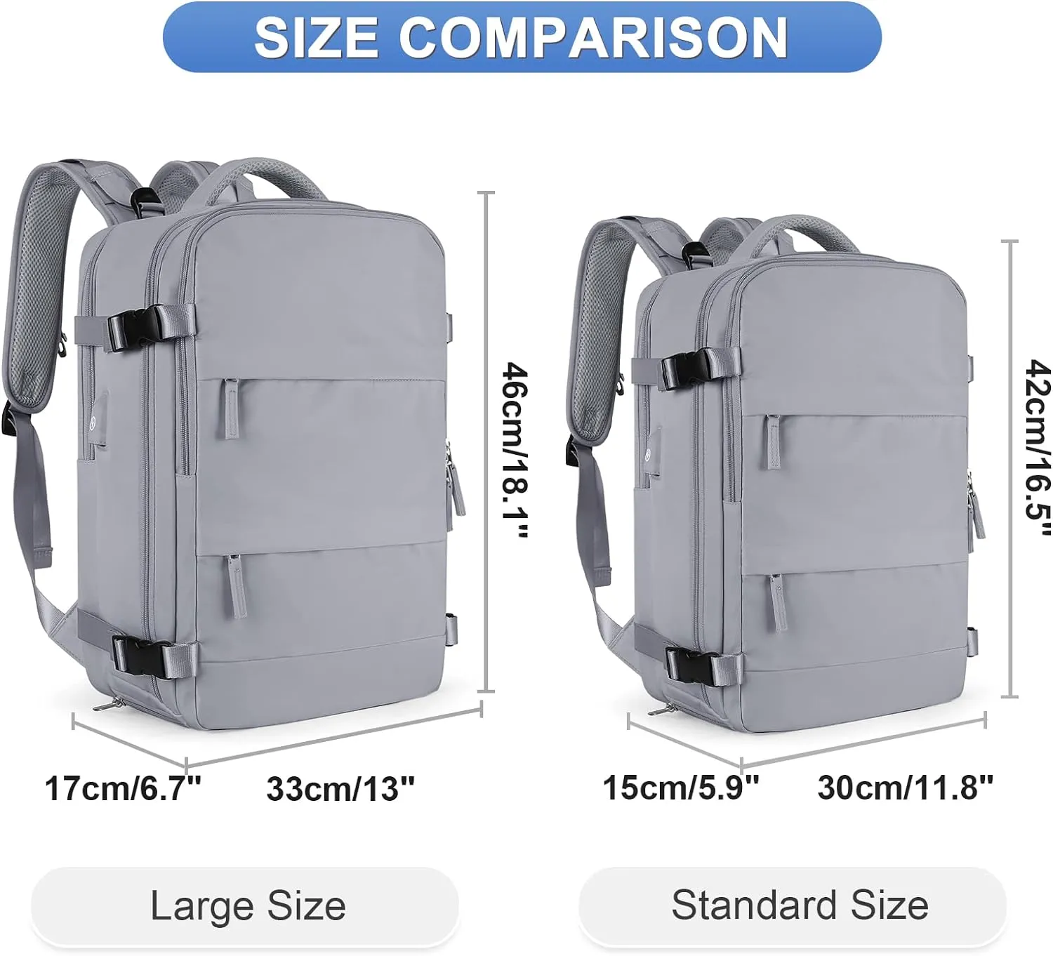 coofay Large Personal Item Travel Backpack For Women Men Airline Approved Carry On Flight Waterproof Sports Luggage Casual Daypack Small Hiking