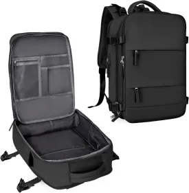 coowoz Large Travel Backpack For Women Men,Carry On Backpack,Hiking Backpack Waterproof Outdoor Sports Rucksack Casual Daypack Travel Essentials（Black）