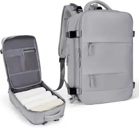 coowoz Large Travel Backpack For Women Men,Carry On Backpack,Hiking Backpack Waterproof Outdoor Sports Rucksack Casual Daypack Travel Essentials(Grey)
