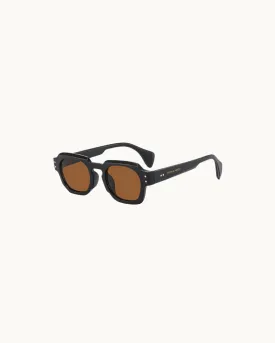 Echo Polarized Sunglasses: Black/Brown