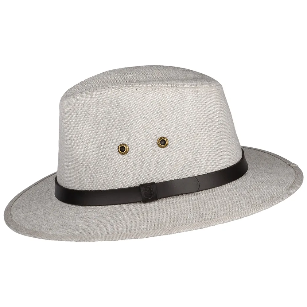 Failsworth Hats Irish Linen Safari Fedora Hat - Natural Mix