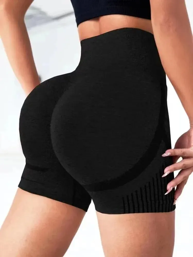 High-Waist Women’s Yoga Shorts - Spandex Workout & Fitness Shorts for Gym, Running, and Sports
