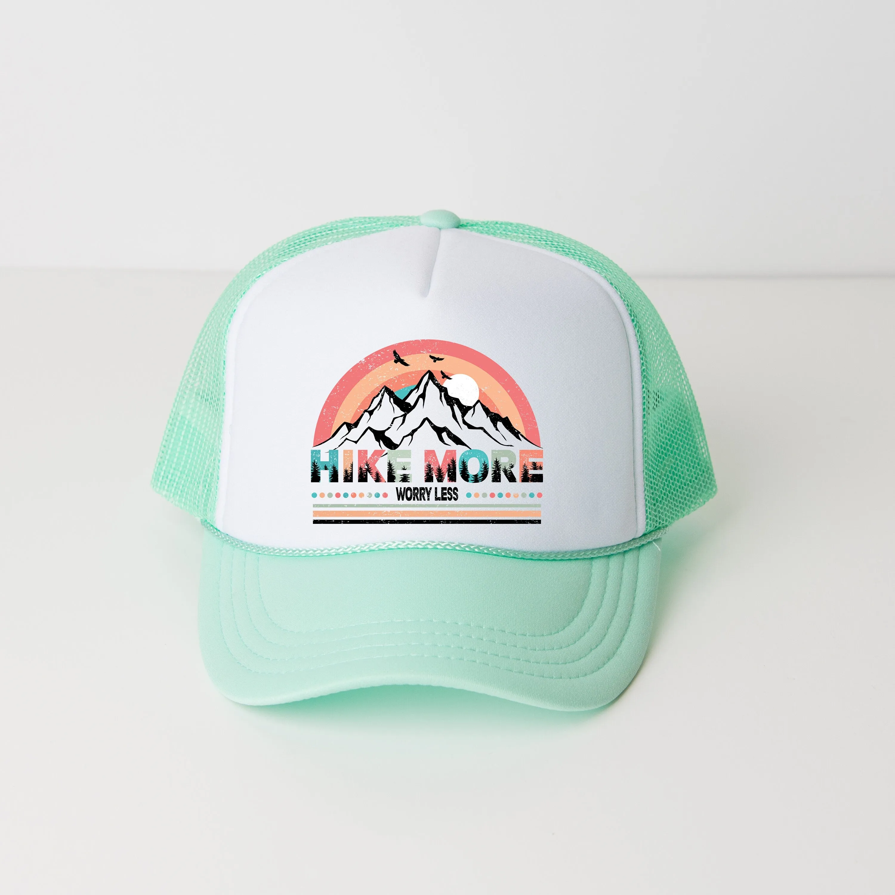 Hike More Worry Less Colorful | Foam Trucker Hat