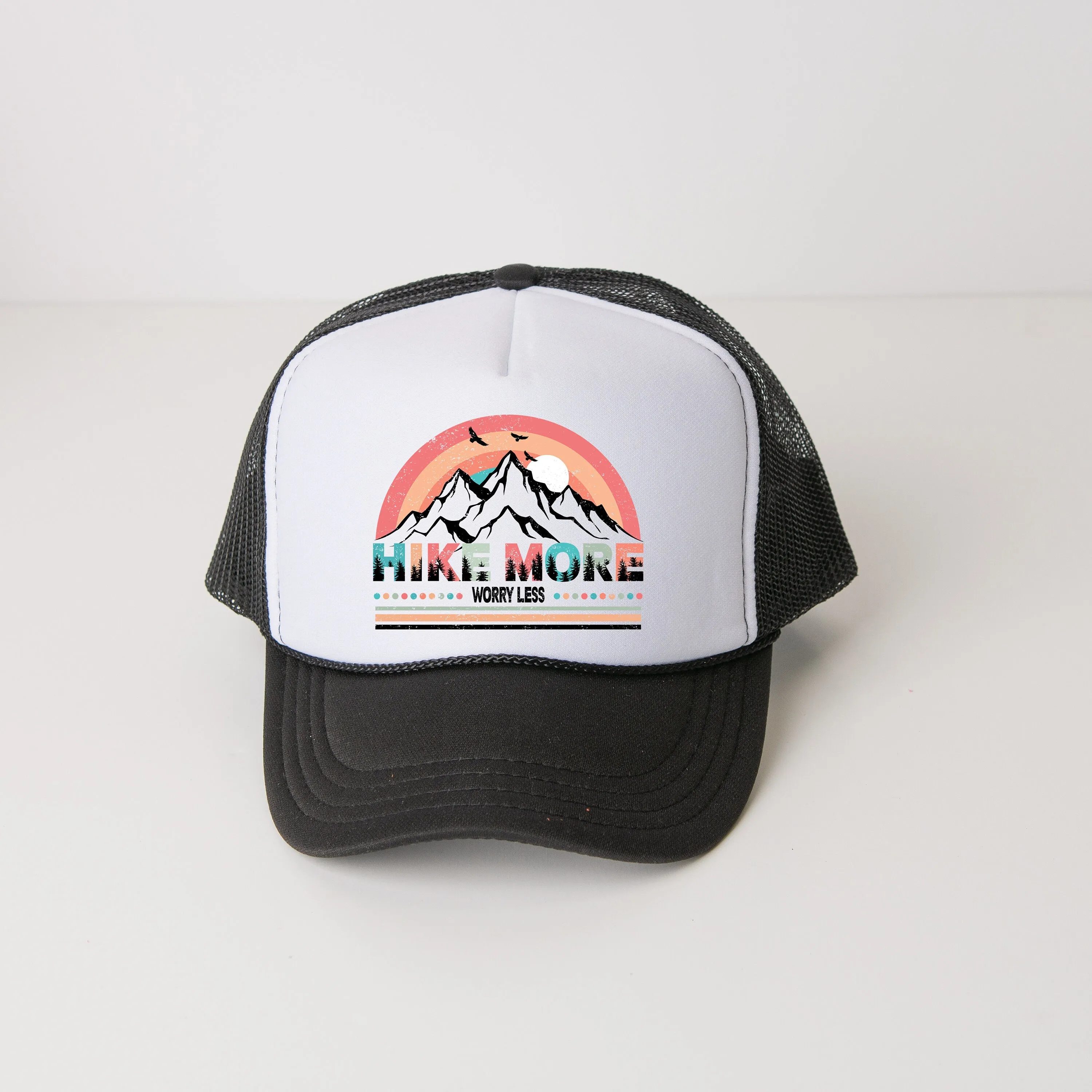 Hike More Worry Less Colorful | Foam Trucker Hat