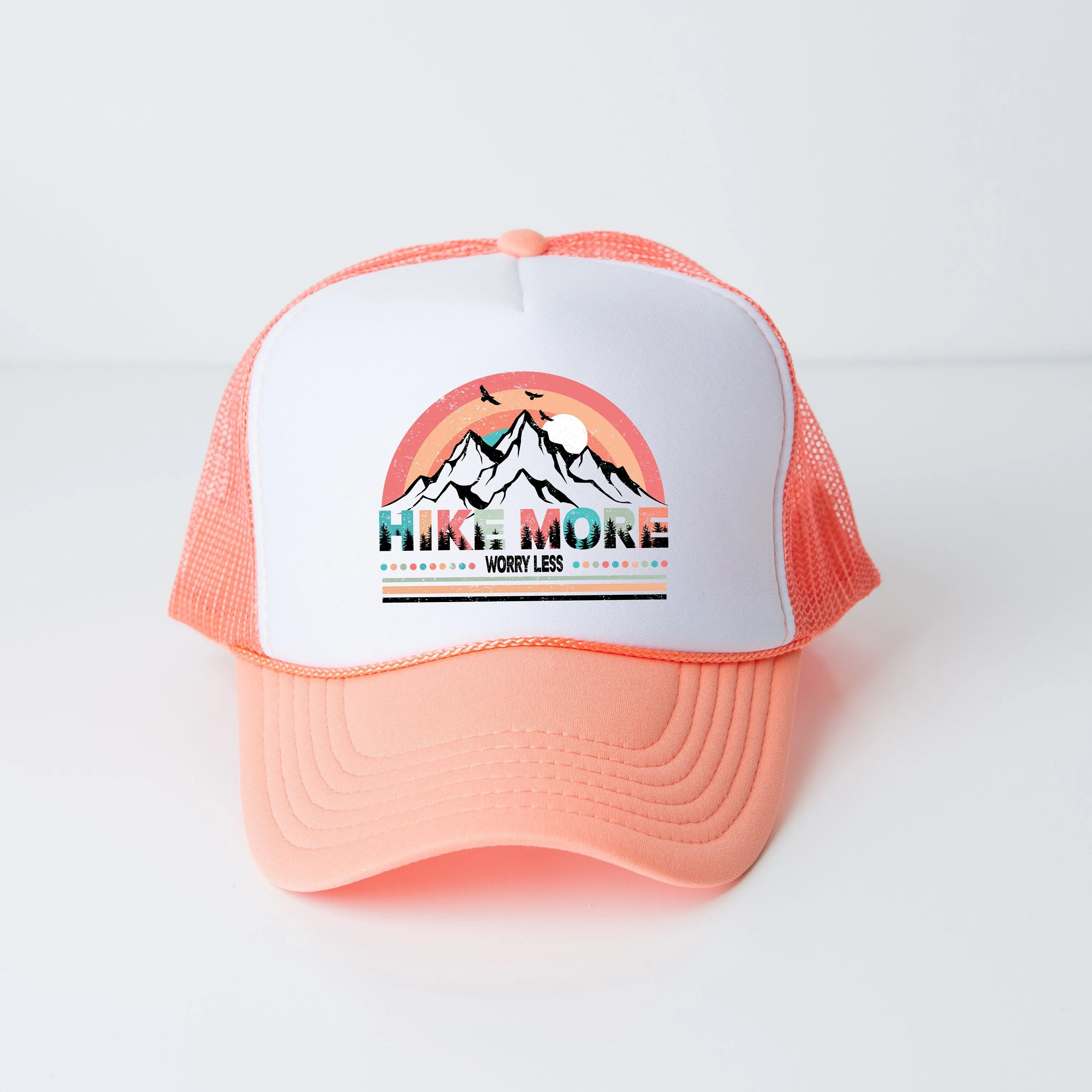 Hike More Worry Less Colorful | Foam Trucker Hat