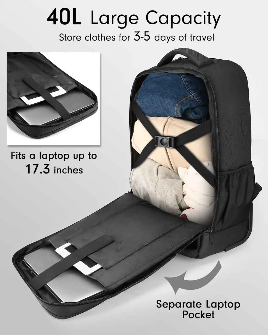 MATEIN Travel backpack with Wheels
