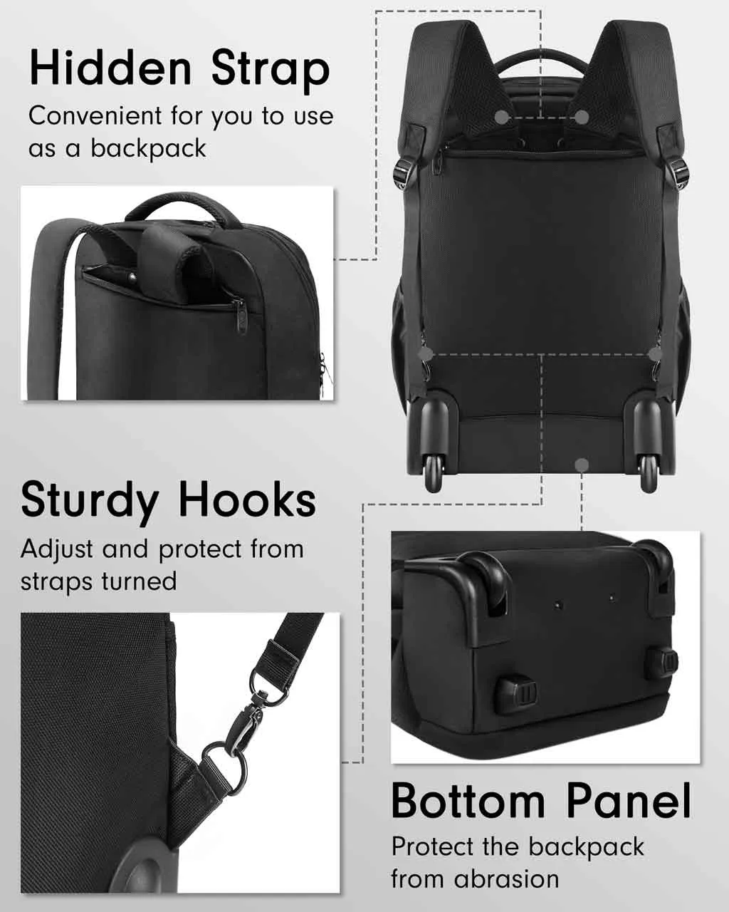 MATEIN Travel backpack with Wheels