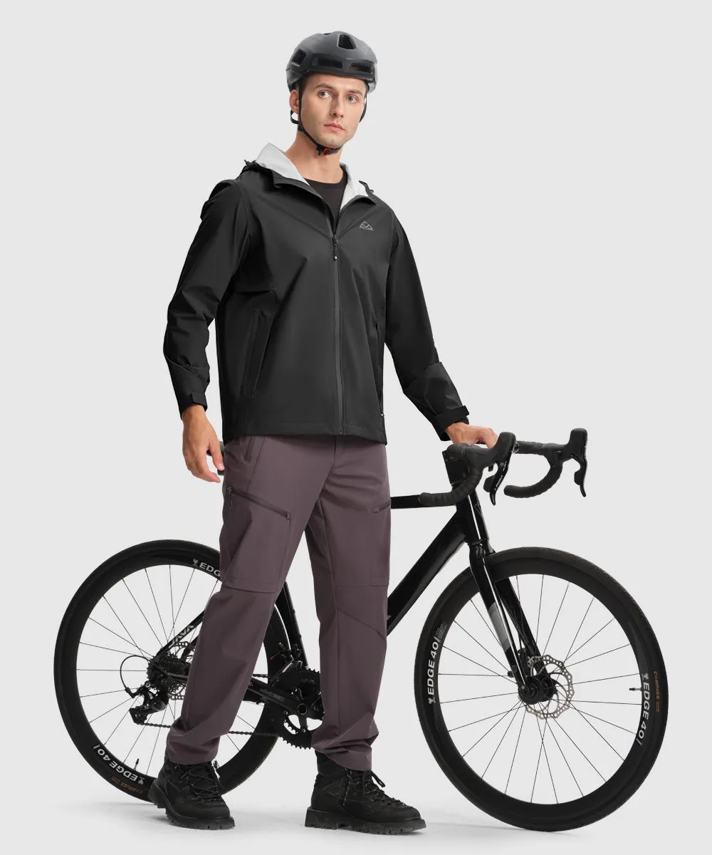 Men's Hood Cycling Bike Waterproof Raincoat