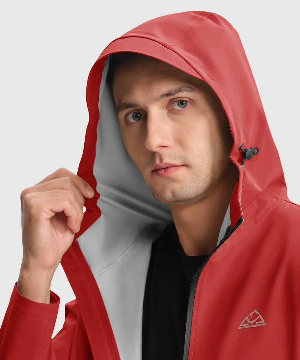 Men's Hood Cycling Bike Waterproof Raincoat