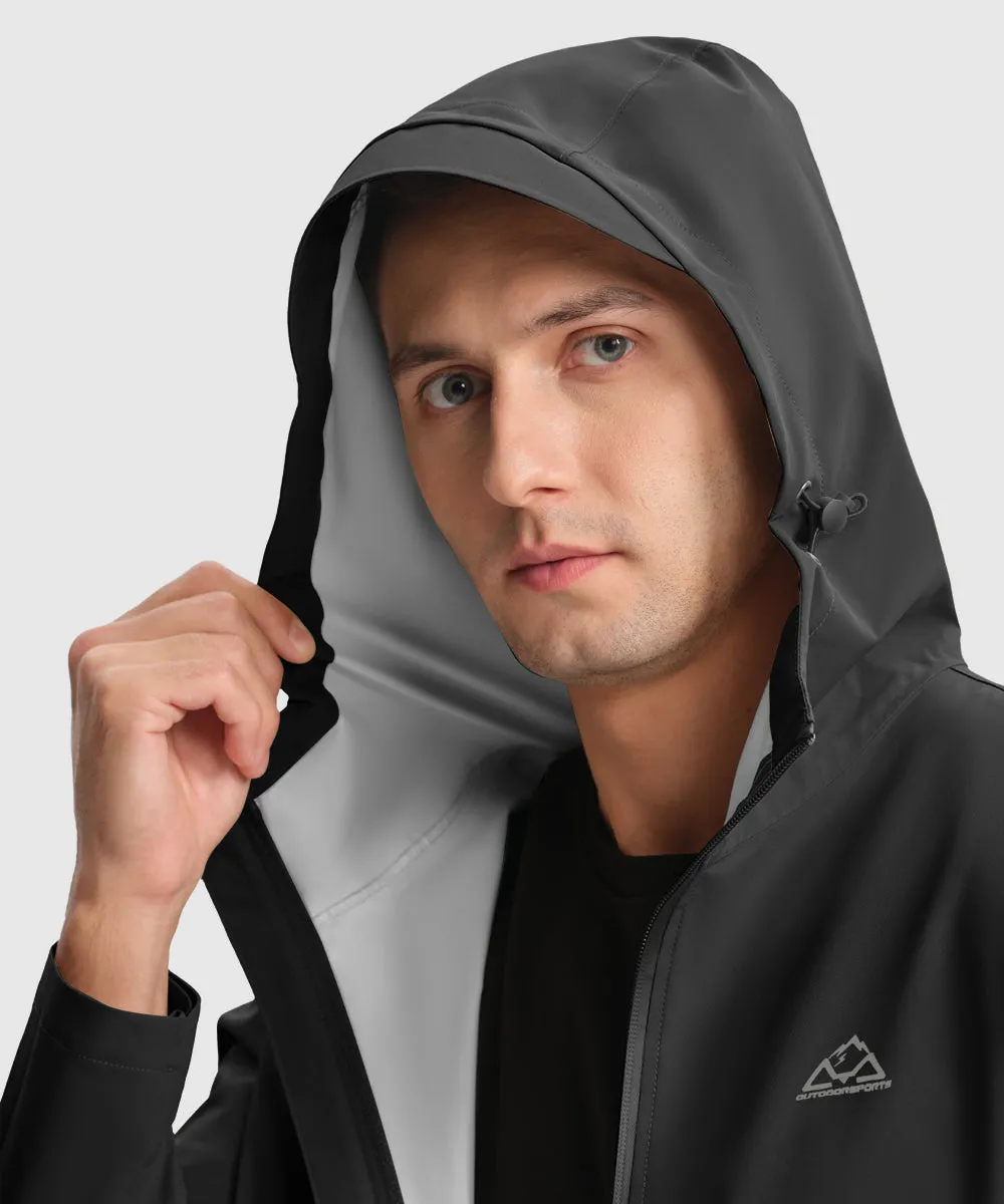 Men's Hood Cycling Bike Waterproof Raincoat
