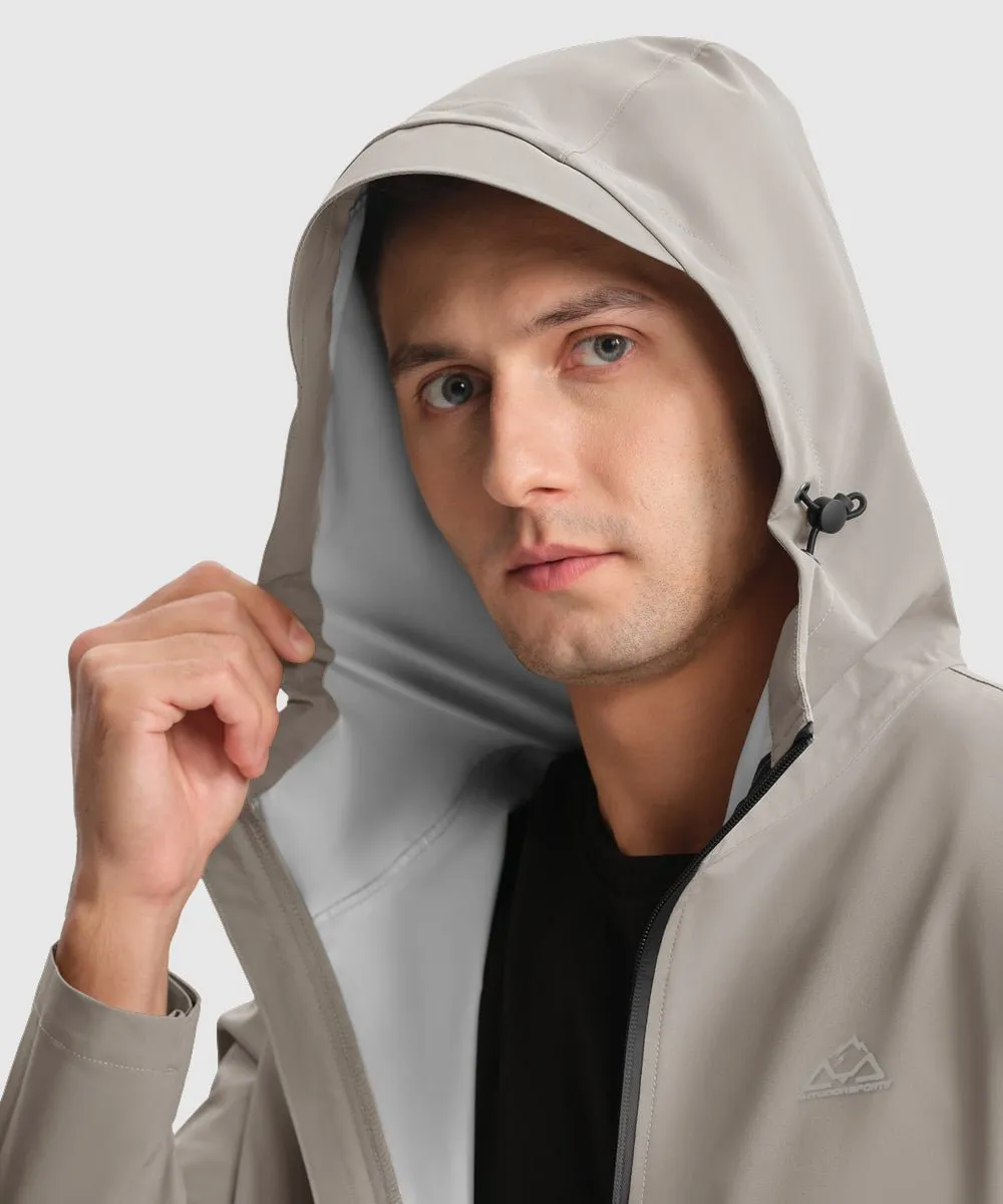 Men's Hood Cycling Bike Waterproof Raincoat