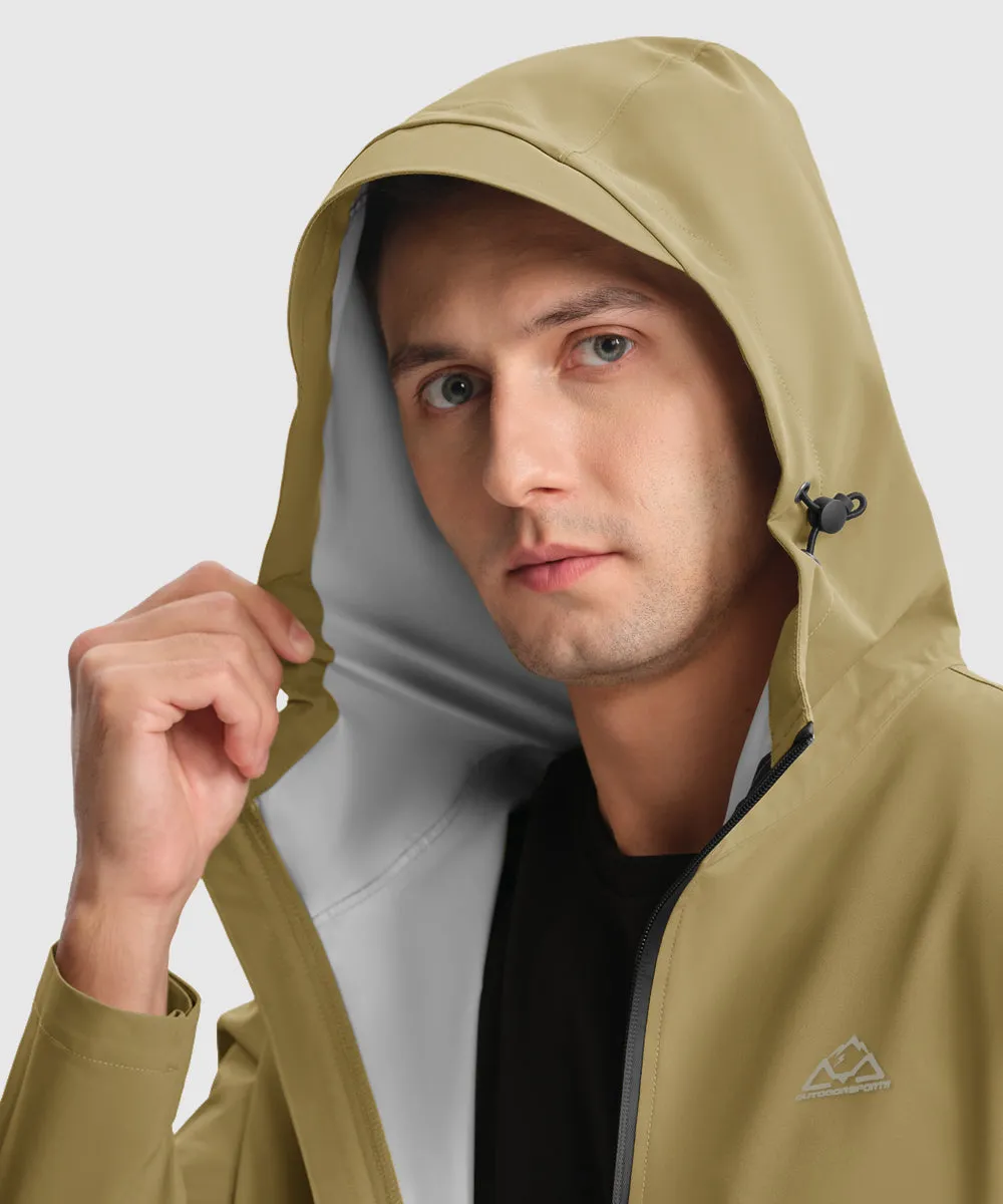 Men's Hood Cycling Bike Waterproof Raincoat
