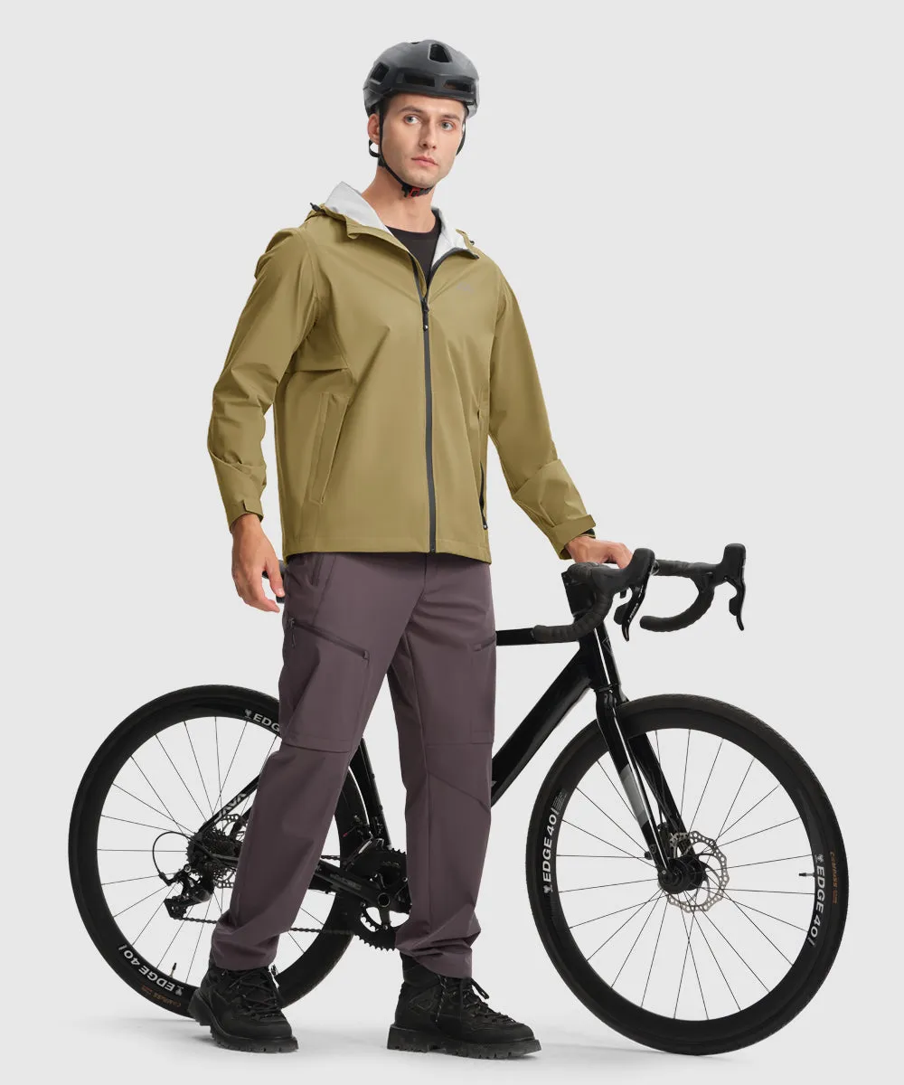 Men's Hood Cycling Bike Waterproof Raincoat