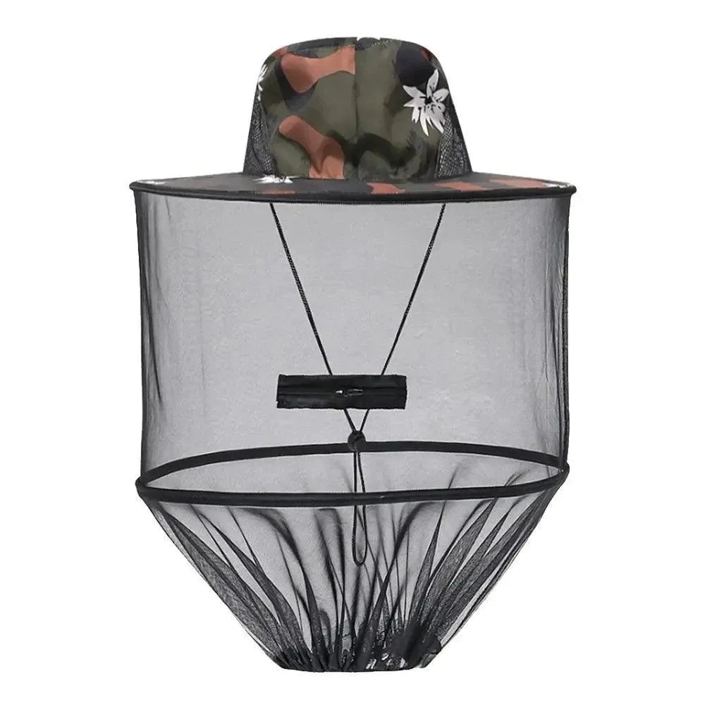 Mosquito Head Net Hat, Adjustable, Lightweight, Comfortable, Insect & Bee Protection, Sunshade, Ideal for Outdoor Fishing & Camping, Polyester