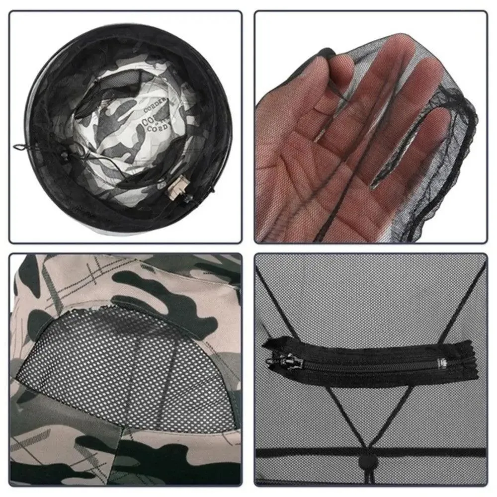 Mosquito Head Net Hat, Adjustable, Lightweight, Comfortable, Insect & Bee Protection, Sunshade, Ideal for Outdoor Fishing & Camping, Polyester