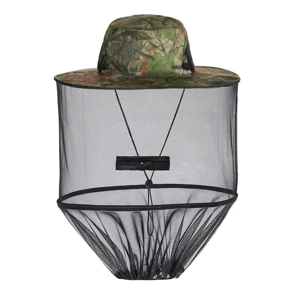 Mosquito Head Net Hat, Adjustable, Lightweight, Comfortable, Insect & Bee Protection, Sunshade, Ideal for Outdoor Fishing & Camping, Polyester