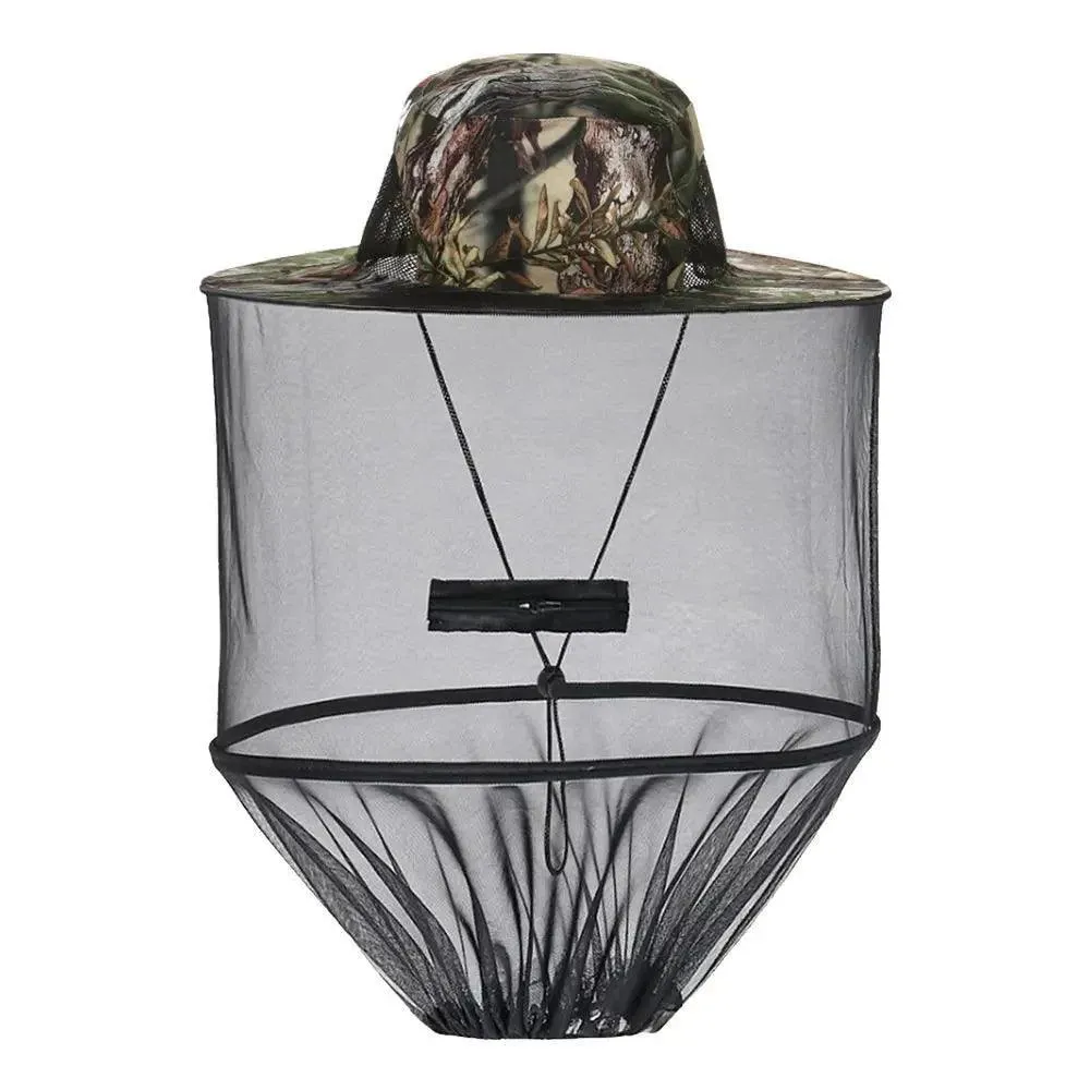Mosquito Head Net Hat, Adjustable, Lightweight, Comfortable, Insect & Bee Protection, Sunshade, Ideal for Outdoor Fishing & Camping, Polyester