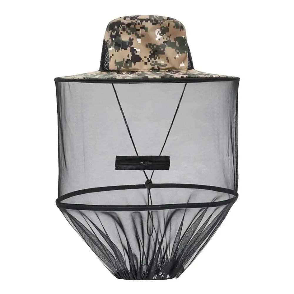 Mosquito Head Net Hat, Adjustable, Lightweight, Comfortable, Insect & Bee Protection, Sunshade, Ideal for Outdoor Fishing & Camping, Polyester