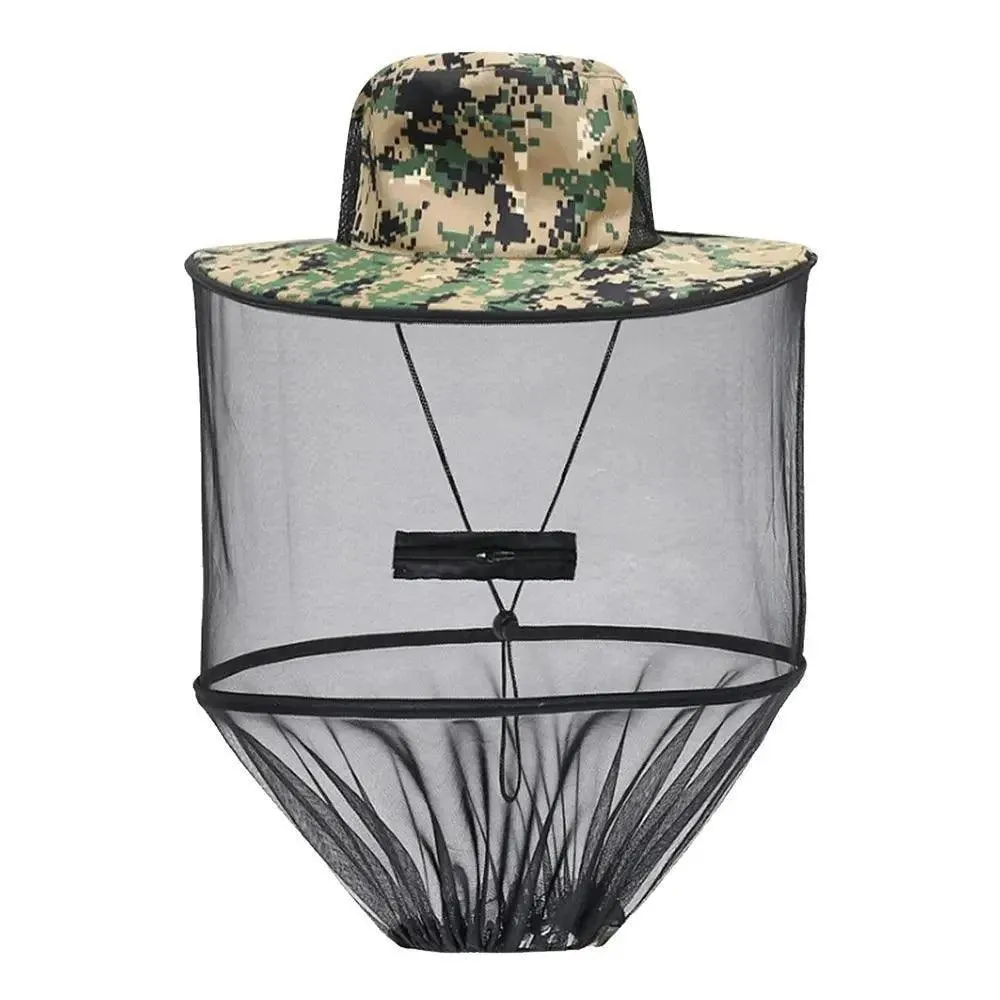 Mosquito Head Net Hat, Adjustable, Lightweight, Comfortable, Insect & Bee Protection, Sunshade, Ideal for Outdoor Fishing & Camping, Polyester