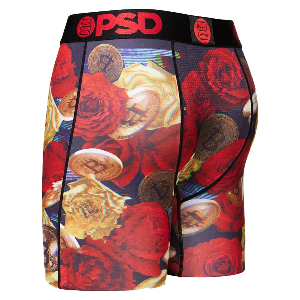 PSD Men's Multicolor Bitcoin Roses Boxer Briefs Underwear - 421180076-MUL