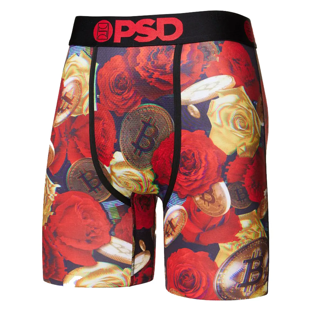 PSD Men's Multicolor Bitcoin Roses Boxer Briefs Underwear - 421180076-MUL