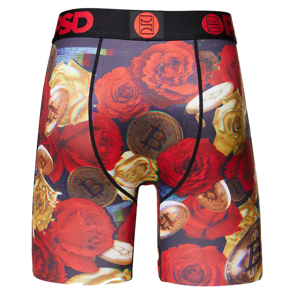 PSD Men's Multicolor Bitcoin Roses Boxer Briefs Underwear - 421180076-MUL