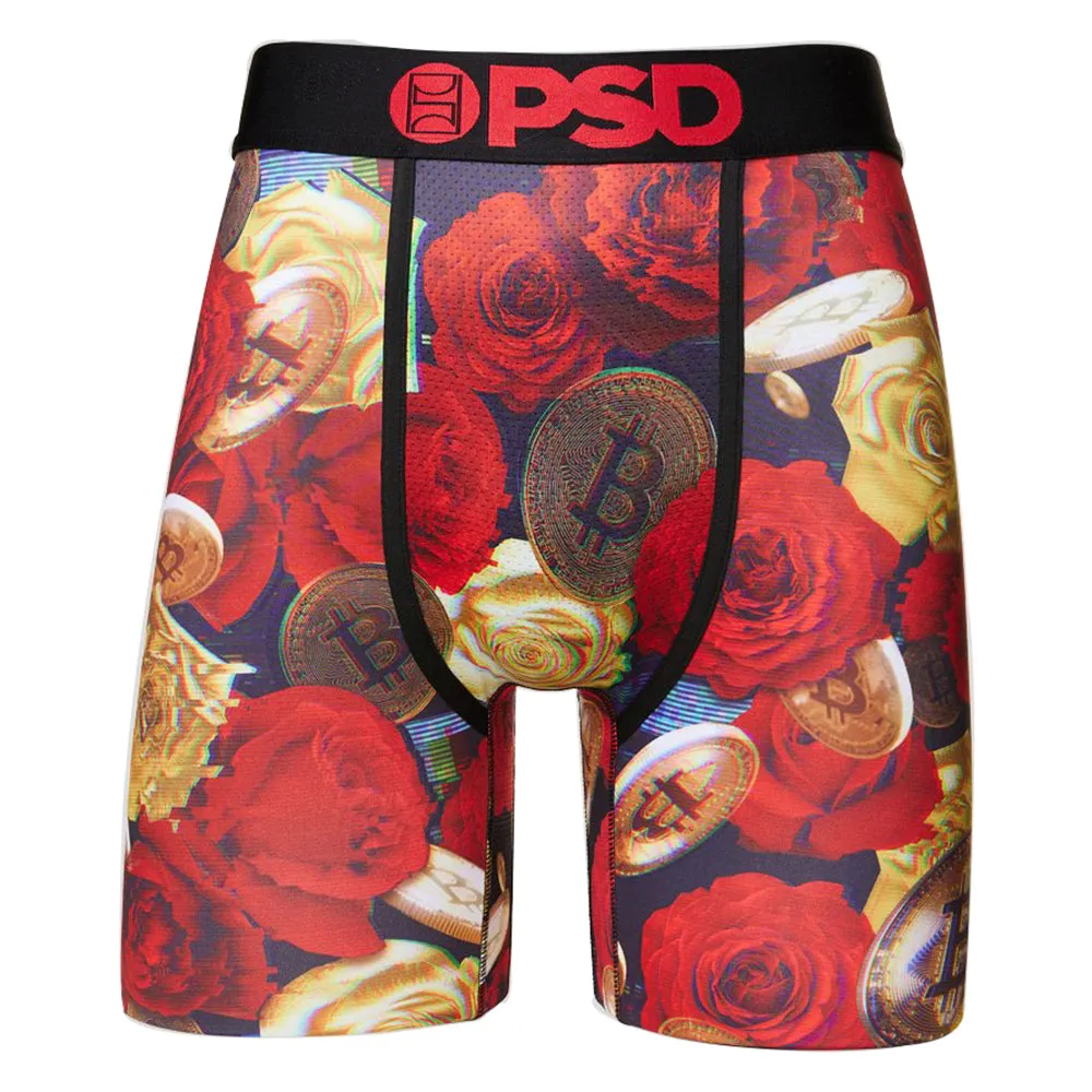 PSD Men's Multicolor Bitcoin Roses Boxer Briefs Underwear - 421180076-MUL
