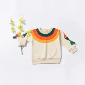 Rainbow Tassel Pattern Baby Little Girl Top Jumper