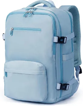 SHRRADOO Travel Laptops Backpack for Women Men, Casual Work Bag 17inch Backpack Airline Approved Backpack for Hiking Business (Light Blue)