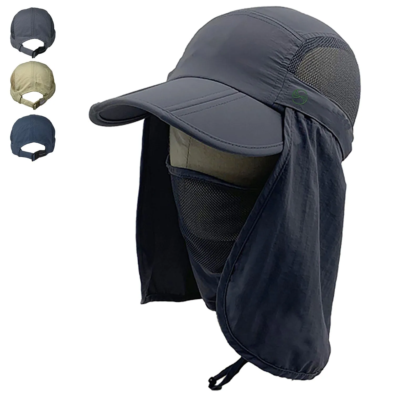 SOBEYO Outdoor Snap Hats Boonie Brim Ear Neck Cover Sun Cap