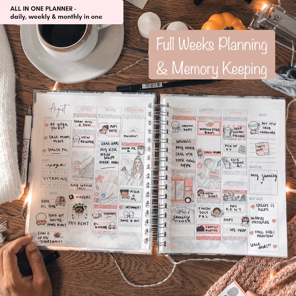 Twilight Mountains | All-In-One Planner (Daily, Weekly & Monthly)