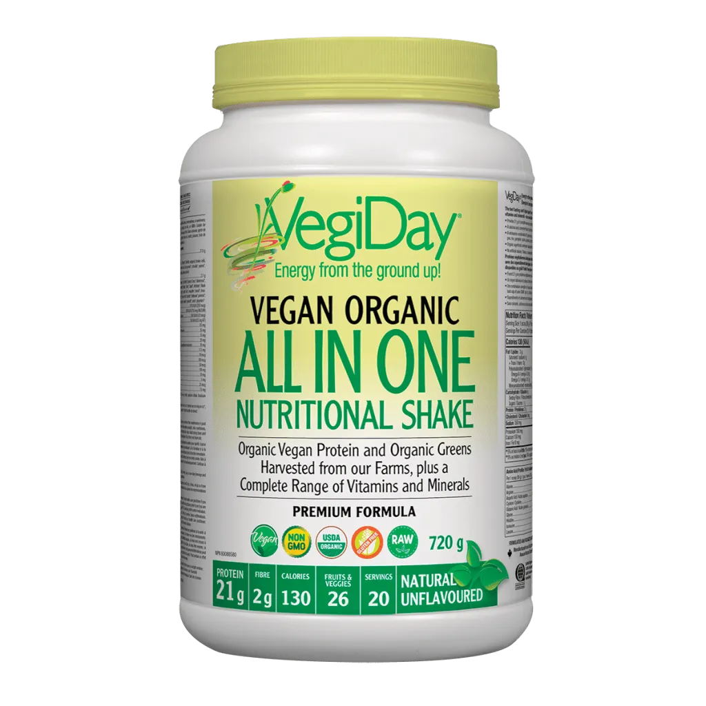 VegiDay Vegan Organic All in One Nutritional Shake Natural Unflavoured Powder