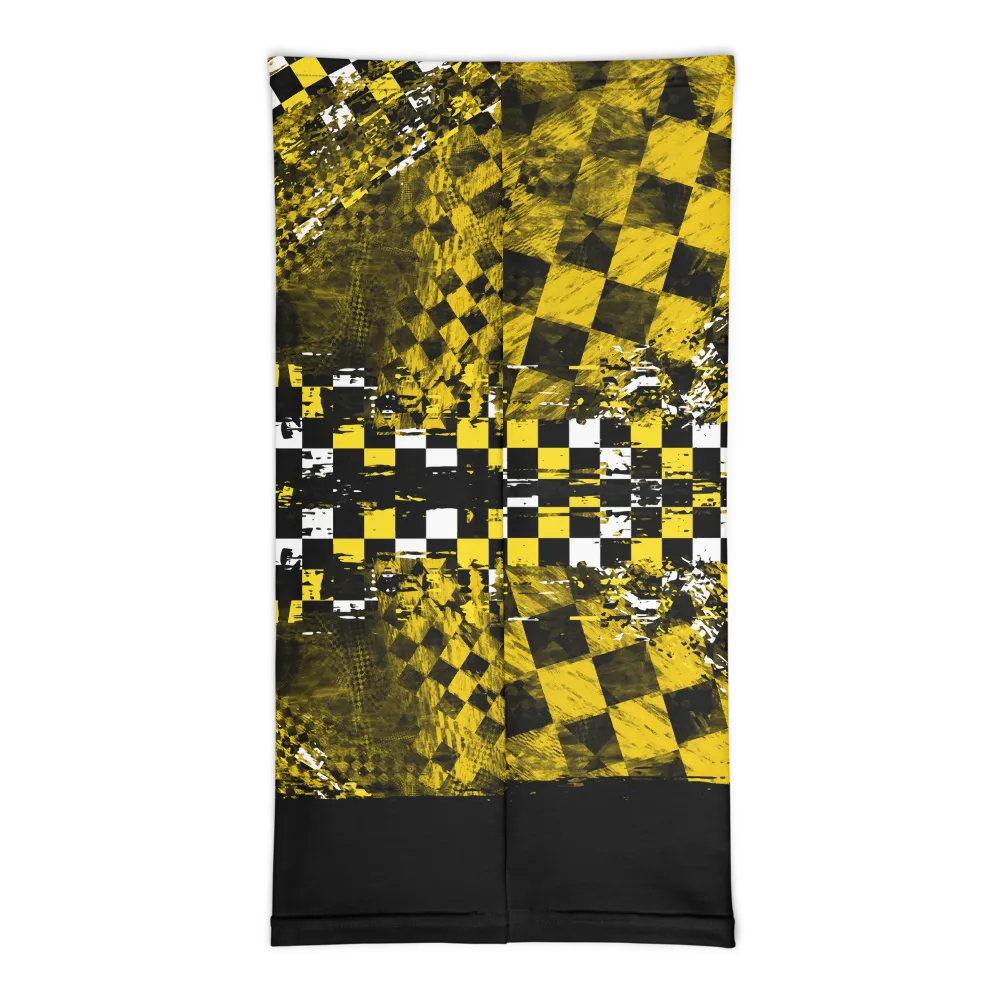 Yellow and Black Checker Face Mask / Neck Gaiter