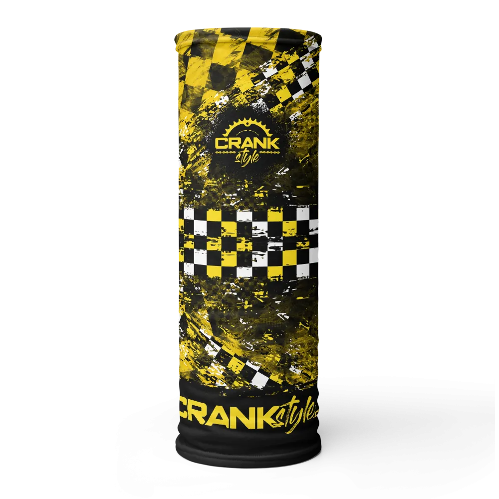 Yellow and Black Checker Face Mask / Neck Gaiter