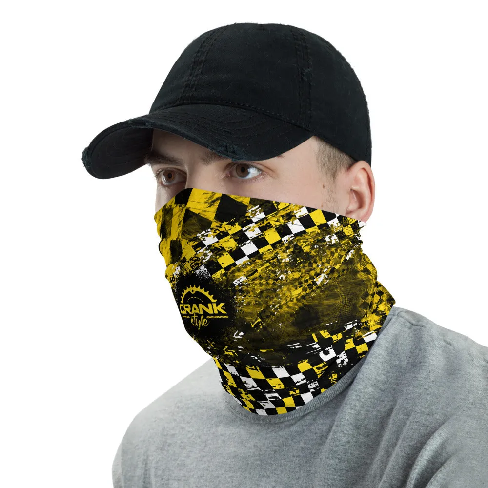 Yellow and Black Checker Face Mask / Neck Gaiter