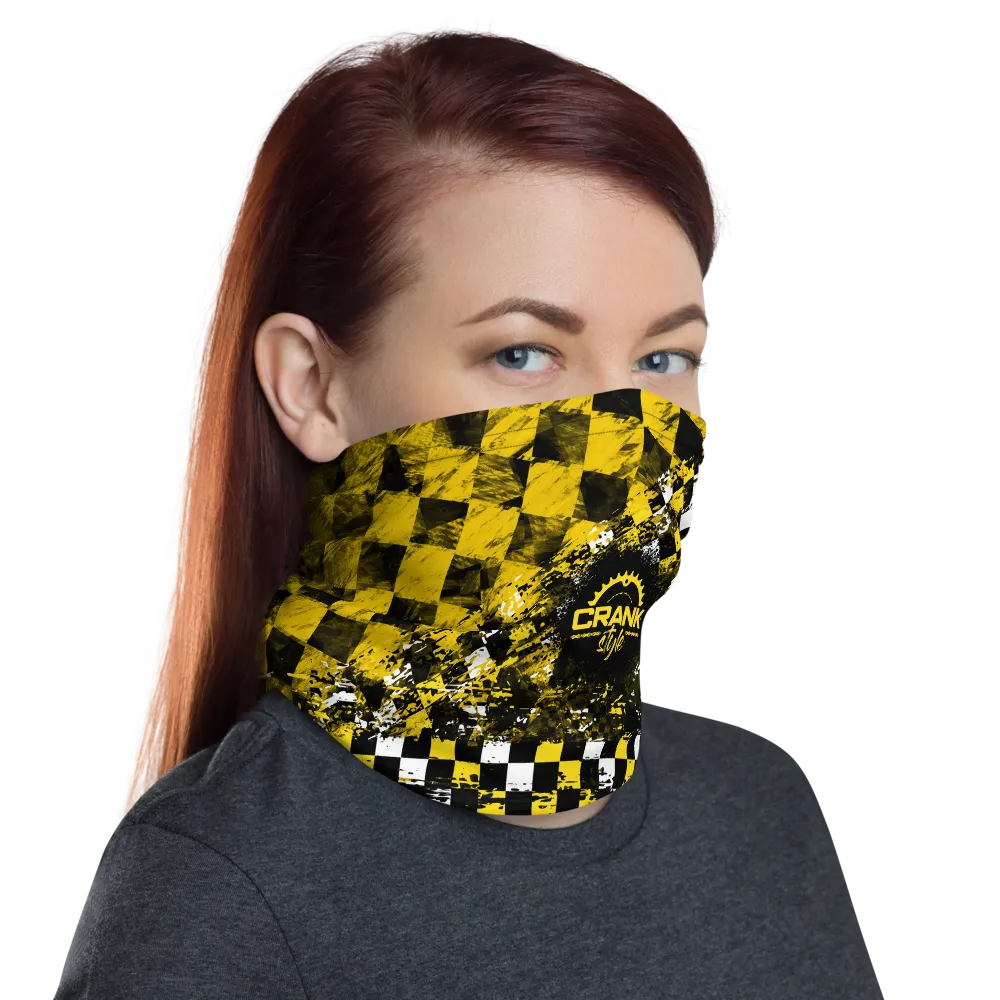 Yellow and Black Checker Face Mask / Neck Gaiter
