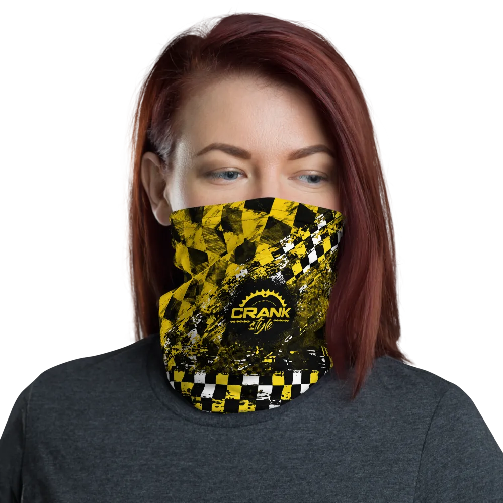 Yellow and Black Checker Face Mask / Neck Gaiter