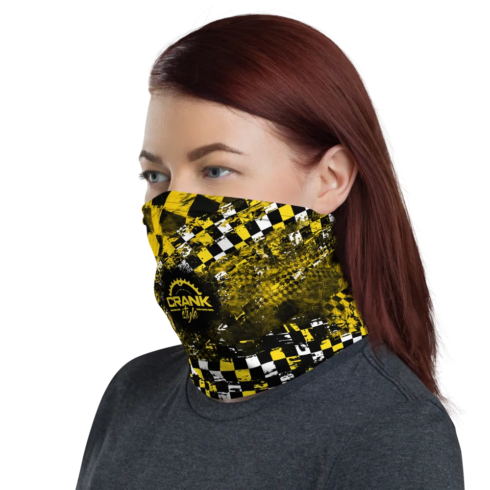 Yellow and Black Checker Face Mask / Neck Gaiter